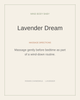 Lavender Dream - massage directions card